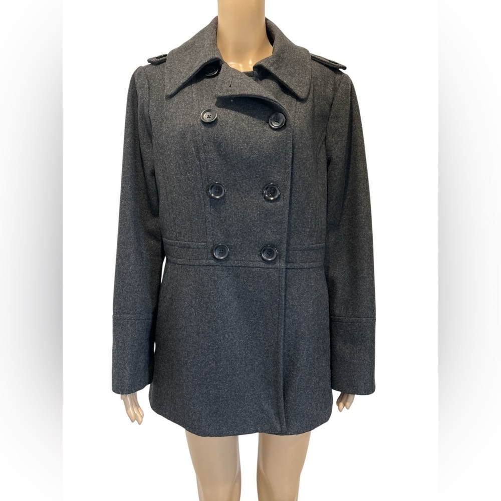 MICHAEL Michael Kors Wool Blend Women's Double-Breasted Charcoal Coat size L